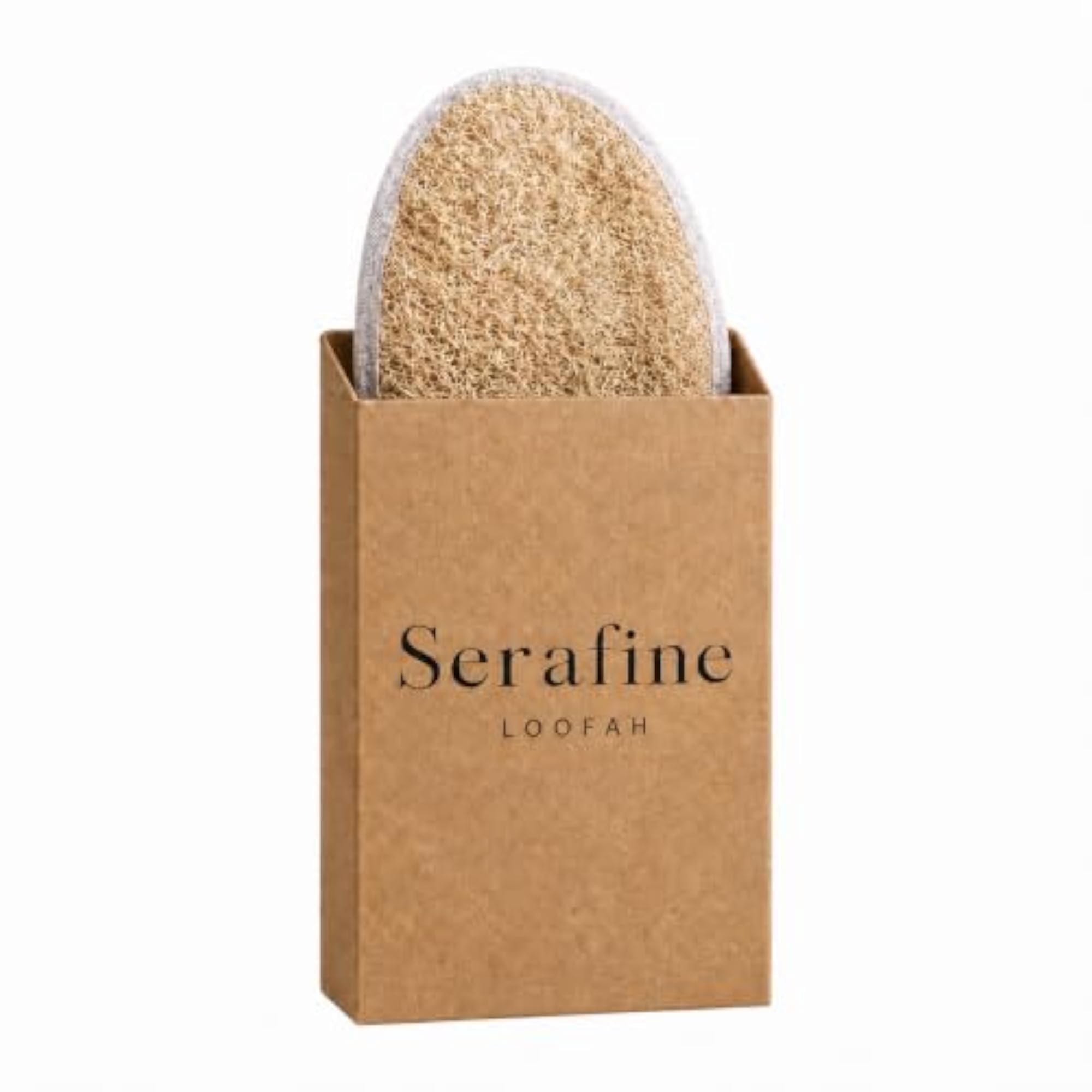 Natural Loofah Exfoliating Body Scrubber Pad With Hand Strap